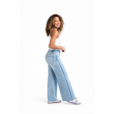 1822 Denim - Womens 28" High Rise Wide Leg Crop with Release Side Seam