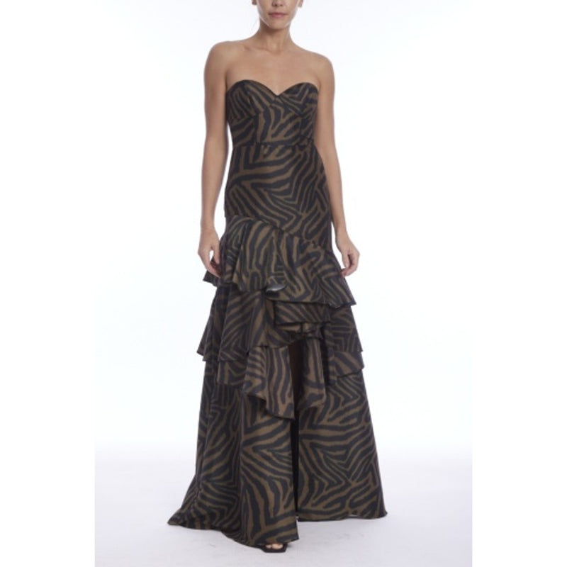 Badgley Mischka - Womens Strplss Rffl Gown