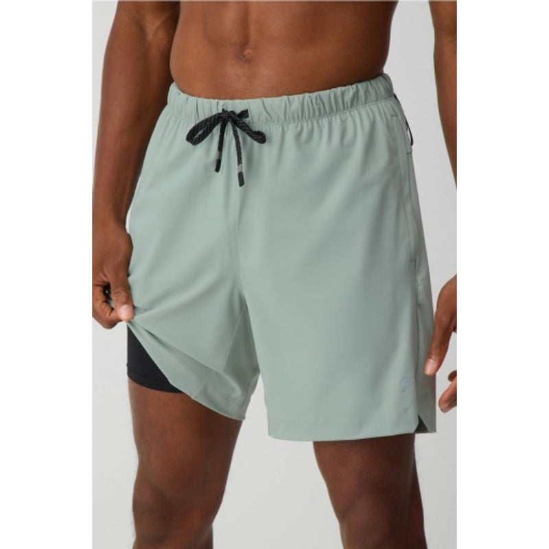 Fabletics - Mens the 7" One Short (Lined) - Sage Grey
