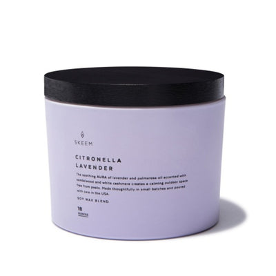 Skeem - Unisex Lavender Aura Citronella Triple Wick Candle