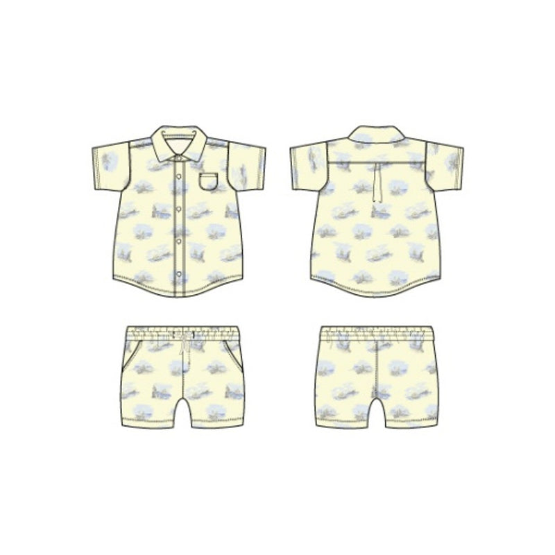 Janie and Jack - B with Yellow Ao Scenic Cabana Set E2