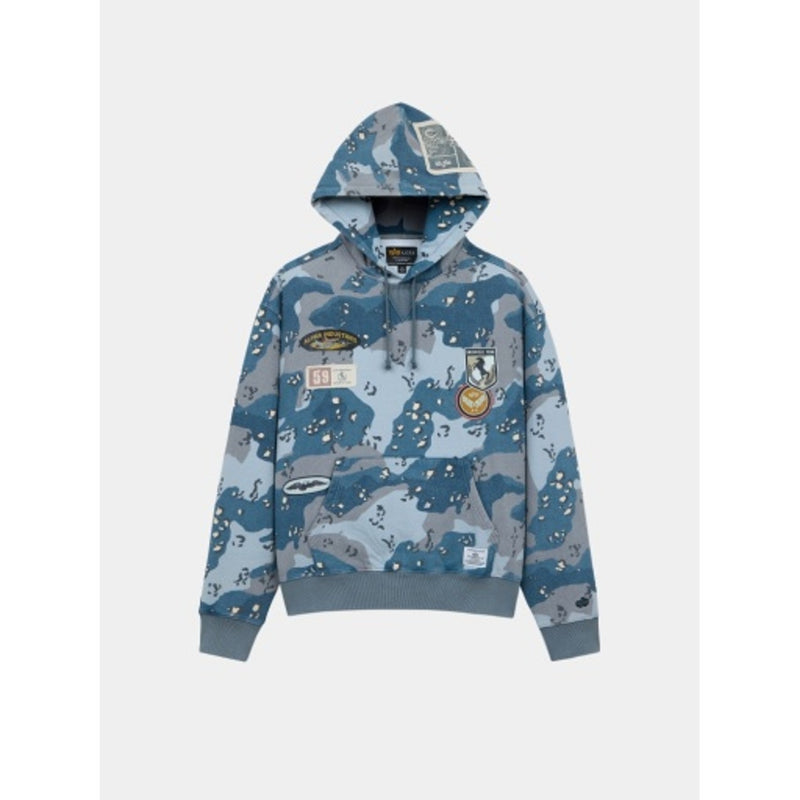Alpha Industries - Mens Essential Hoodie Relaxed Fit Sweatshirt(Washcamo)