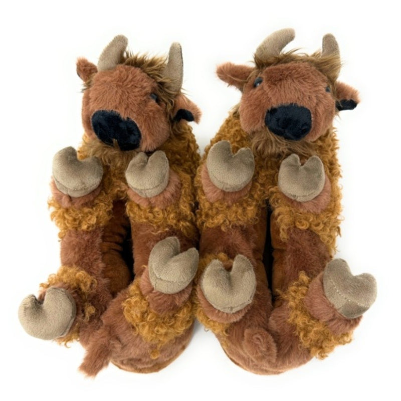 Oooh Yeah - Womens Bison Hugs Women's Fuzzy Slippers