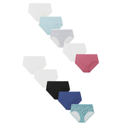 Hanes - Womens Just My Size Women's Cotton Brief Underwear Assorted 10-Pack (Plus Size)