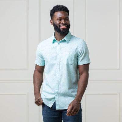 Hope & Henry - Mens Linen Short Sleeve Button Down Shirt