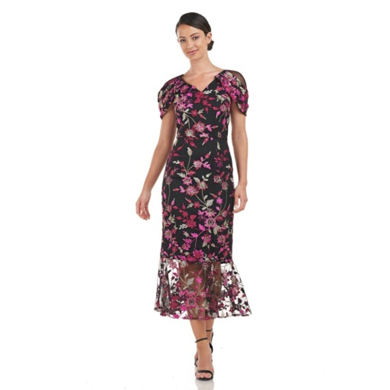 JS Collections - Womens Valerie Tea Length Dress