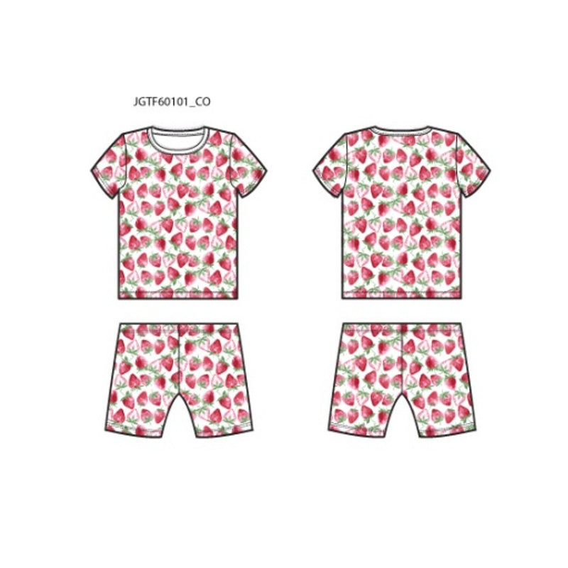 Janie and Jack - K Short Sleeve Strawberry Shorite Sleep Sb1 S0
