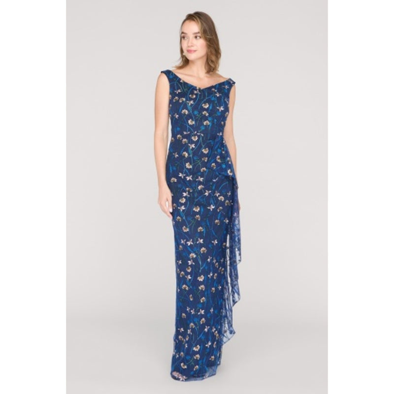 JS Collections - Womens Zarela Cascade Detail Gown