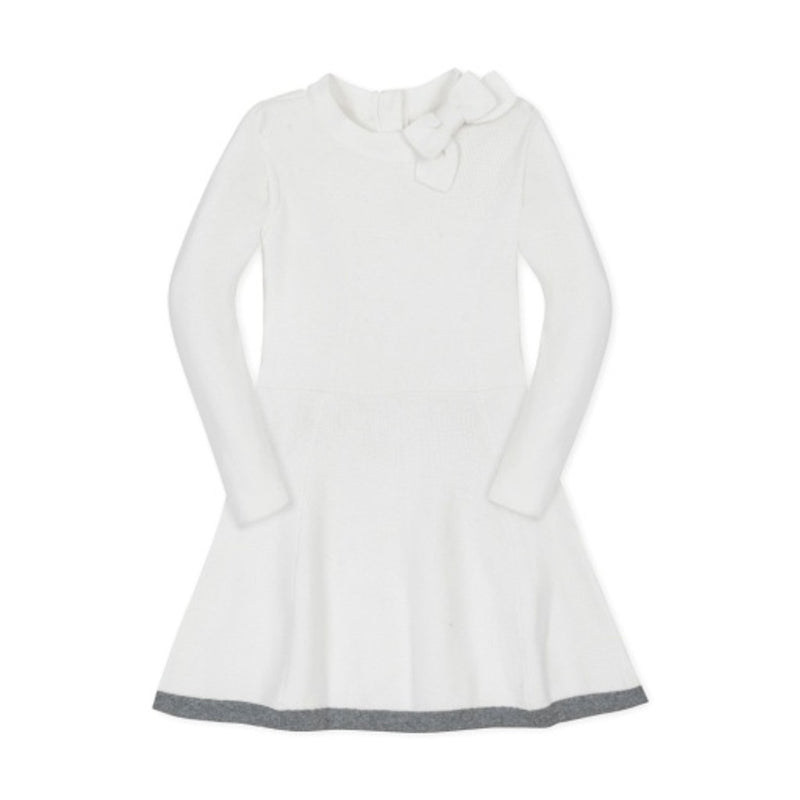 Hope & Henry - Girls Organic Mock Neck Bow Detail Sweater Dress