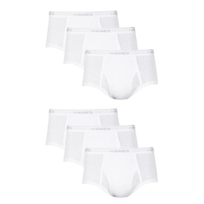 Hanes - Mens White Brief Underwear 6-Pack
