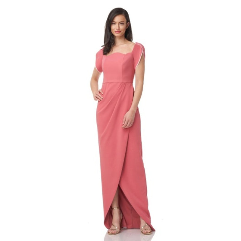 JS Collections - Womens Delilah Scallop Neck Gown