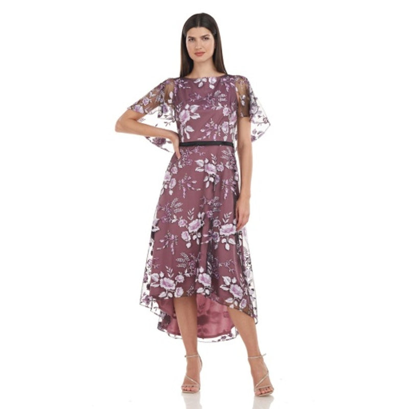 JS Collections - Womens Bristol Capelet High-Low Dress
