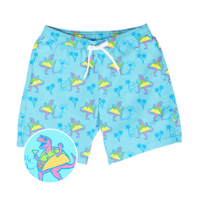 Tipsy Elves - Mens Tacosaurus Stretch Swim Trunks